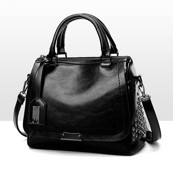 Liva™ - Luxe Leren Tas Met Klinknagels