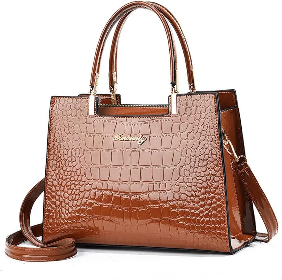 Lola™ - Glanzende Croco Pattern Leren Handtas