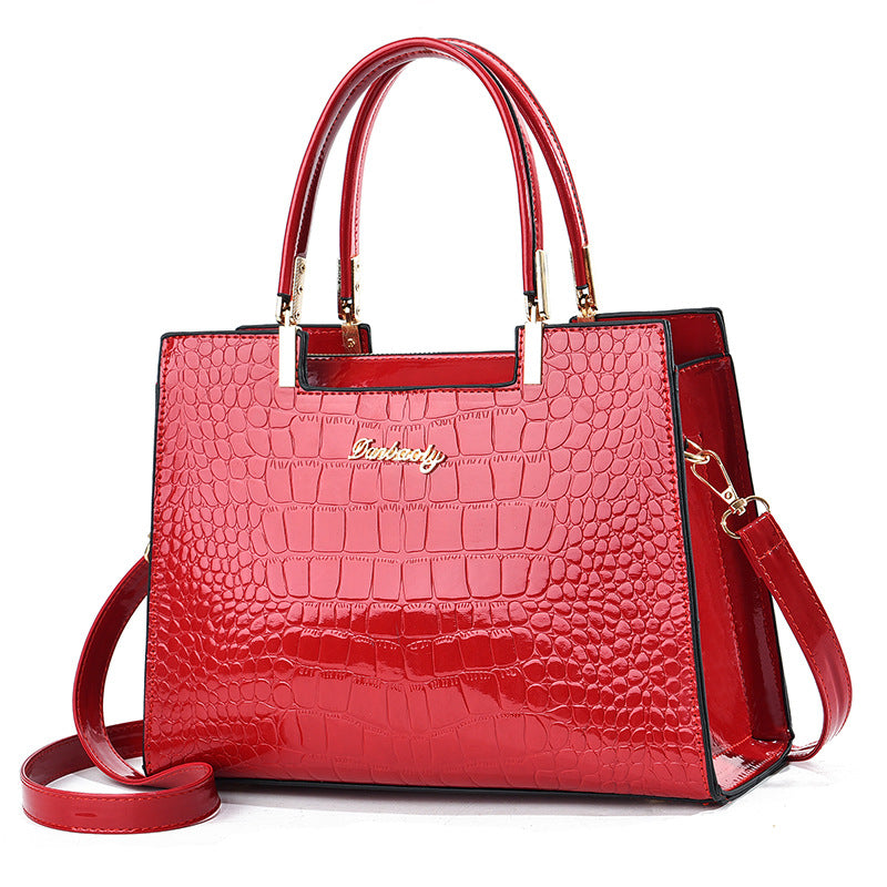 Lola™ - Glanzende Croco Pattern Leren Handtas