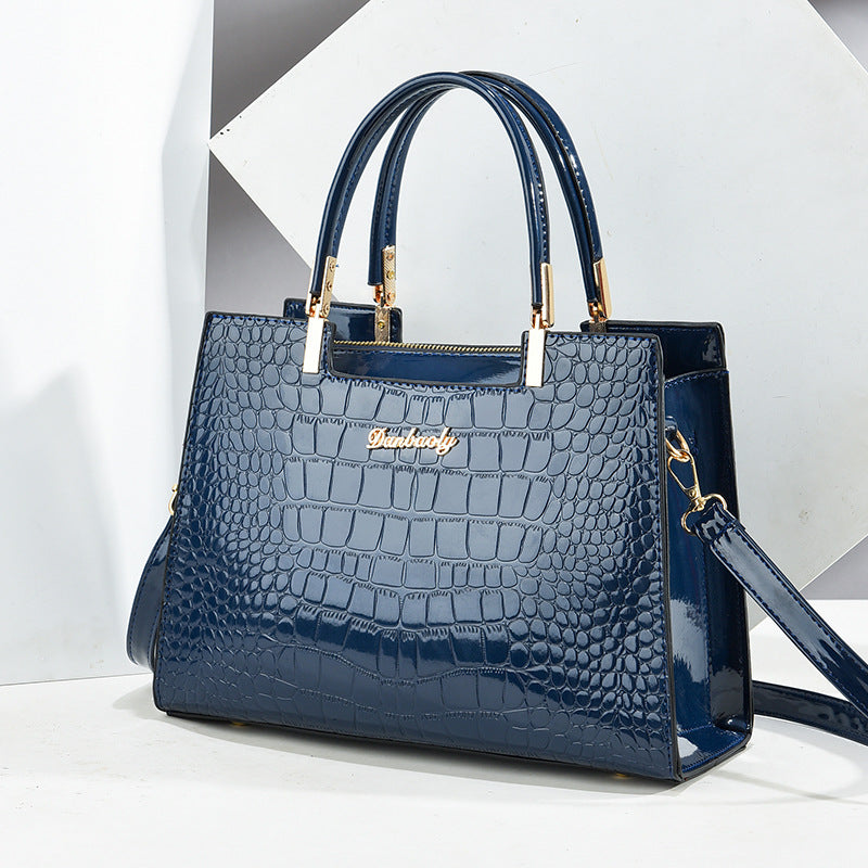 Lola™ - Glanzende Croco Pattern Leren Handtas