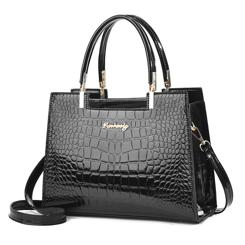 Lola™ - Glanzende Croco Pattern Leren Handtas