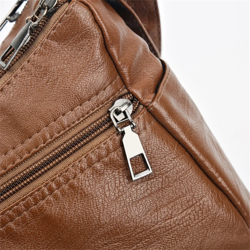 Jade™ - Vintage Zachte Leren Tas Met Rits