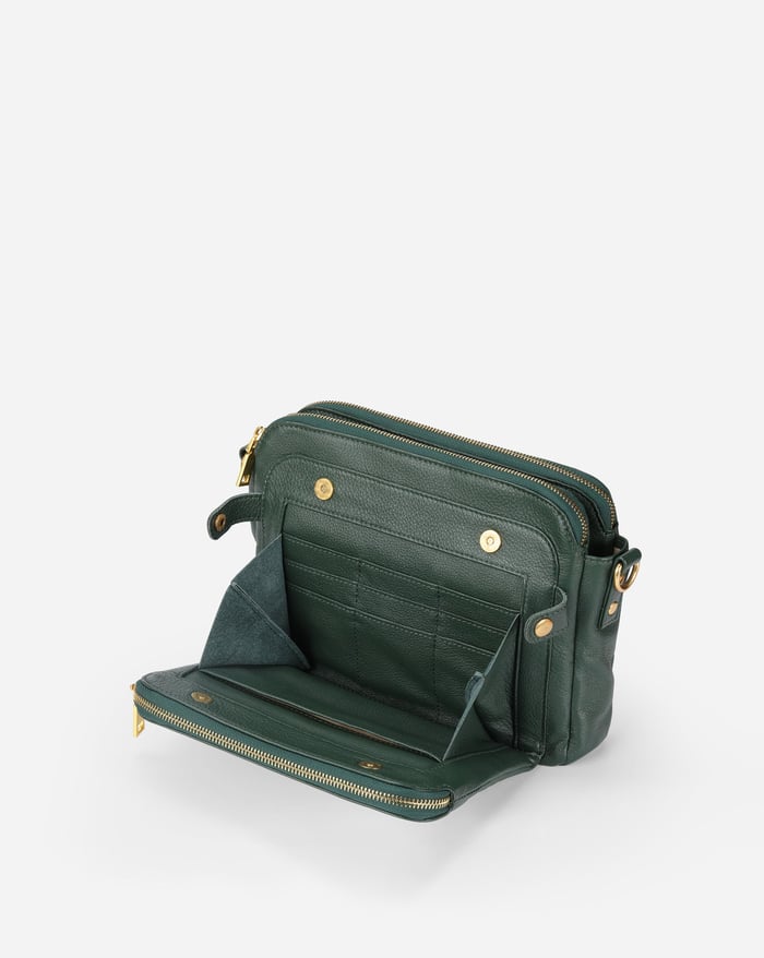 Fleur™ - Handgemaakte Leren Crossbody Schoudertas