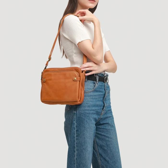 Fleur™ - Handgemaakte Leren Crossbody Schoudertas