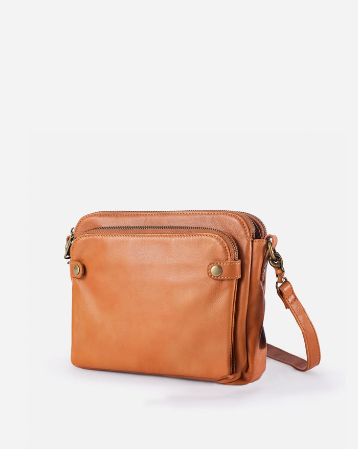 Fleur™ - Handgemaakte Leren Crossbody Schoudertas